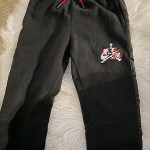 Jordan Kids Black Sweatpants with Red Accents